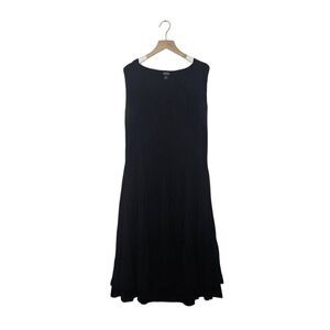 Veeca Women's Dress Size XL Black Accordion Pleated Sleeveless